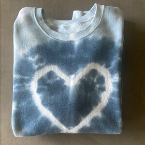 Urban Outfitters Blue Tie-Dye Heart Sweater